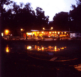 Evening view of the pavillion.